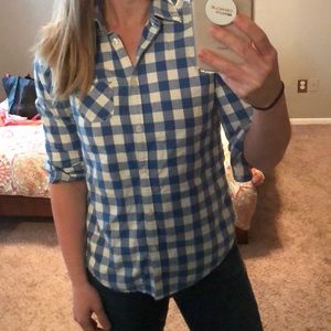Blue gingham button down